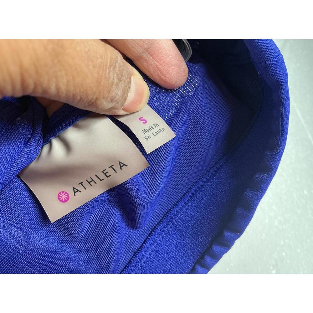 < Athleta Blue Racerback Sports Bra Size Small > - Picture 2 of 4